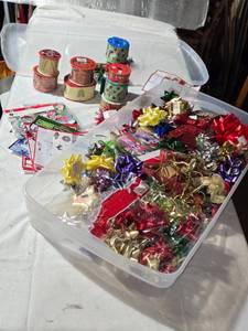 lot 226 image: Holiday Gift Wrapping Lot - Ribbons, Bows, and Gift Tags