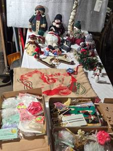 lot 256 image: Assorted Holiday Decorations and Craft Supplies Lot