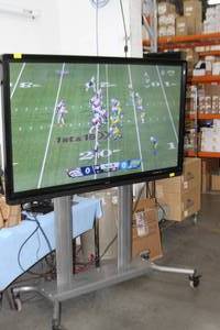 lot 51 image: Sharp Aquos 70 Interactive Touchscreen Touch Screen Display  High Definition 1080p LED HD Monitor  Television on Rolling Heavy Duty Mobile Cart