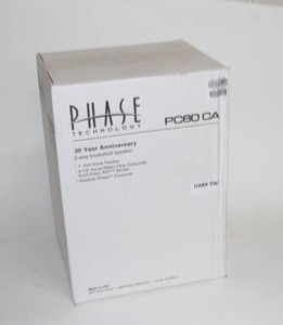 lot 58 image: New in Box Phase Technology PhaseTech PC60 CA Classic Audiophile Bookshelf Loudspeaker  Speaker
