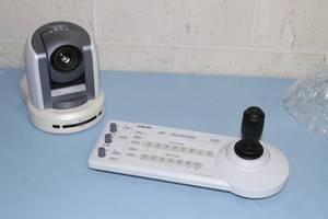 lot 61 image: Sony Video Camera Remote Control System with Joystick for BRC-Series Cameras AND Pan  Tilt  Zoom Camera