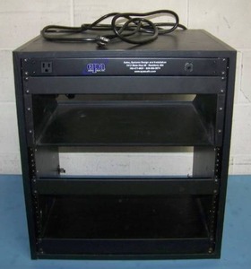 lot 49 image: Middle Atlantic Black Laminate Audio Video Equipment Rack w Power Distribution