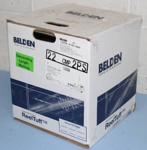 lot 90 image: Spool  Reel of Belden 1325A Commercial  Professional Audio Security & Sound Speaker Cable - Black - 1000 Feet