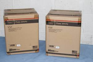 lot 123 image: PAIR - New in Box PhaseTech Phase Technologies V52 Velocity Two-Way Bookshelf Loudspeaker  Audio Speaker - PAIR