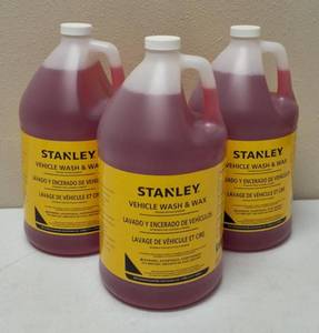 lot 7 image: Stanley (3) Vehicle Wash & Wax - (1 Gallon each) of Pressure Washer Detergent for Vehicles