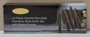 lot 9 image: Mc Cook  12 pc Granite Non-Stick Stainless-Steel Knife Set & Blade Guards