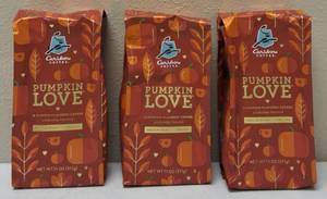lot 61 image: (3) Caribou Coffee  Pumpkin Love - A Pumpkin Flavored Coffee - Medium Roast  Ground - 11 oz Bags
