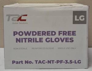 lot 63 image: GLOBAL SOLUTIONS TAC BRAND- POWDER Free Nitrile Gloves (10 Boxes) SIZE LG