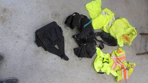 Tool Belt, Pouch and Construction Yellow Vest