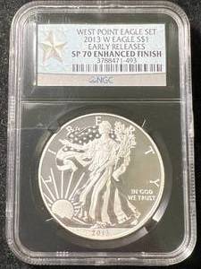 2013 PROOF AMERICAN SILVER EAGLE NGC SP70 ENHANCED FINISH