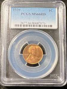 1939 US WHEAT CENT PCGS MS66RD