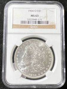 1904-O US MORGAN SILVER DOLLAR NGC MS63