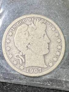 1907-S US BARBER HALF DOLLAR