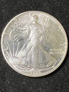 1989 AMERICAN SILVER EAGLE 1 TROY OZ .999 FINE SILVER