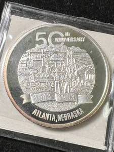 1 TROY OZ .999 FINE SILVER ATLANTA, NEBRASKA ROUND