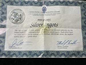 .999 PURE SILVER INGOTS 5 GRAMS TOTAL