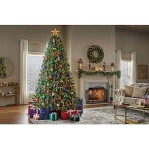 Home Accents Holiday 7.5 ft. Pre-Lit LED Wesley Pine Artificial Christmas Tree   Customer Returns See Pictures