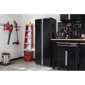 Husky Ready-to-Assemble 24-Gauge Steel Freestanding Garage Cabinet in Black (36.6 in. W x 72 in. H x 18.3 in. D) Customer Returns See Pictures