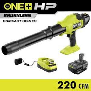 RYOBI ONE HP 18V Brushless Cordless 220 CFM 140 MPH Compact Blower with 4.0 Ah Battery & Charger Customer Returns See Pictures