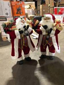Home Accents Holiday 3 ft. Santa with Presents and Bear 2 Pack Customer Returns See Pictures