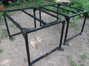 2 METAL ROLLING CART FRAMES.