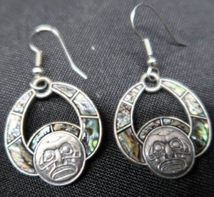 VINTAGE TEXCO  MEXICO STERLING ABOLONE EARINGS