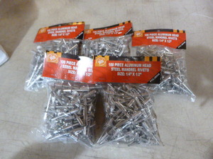 5 bags of PTC Aluminum Head Steel Mandrel Rivets