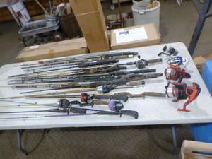 Lot of Fishing Rods and Reels