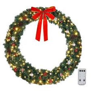 Karl home 48 in. Pre-lit LED Artificial Christmas Garland with Red Bow