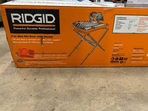 Ridgid 7 in Wet Tile Saw with stand used customer return see pictures