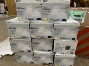 Lot of 11 Commercial Electric Spin Light 5 in. White LED Flush Mount Ceiling Light 600 Lumens 4000K Bright White Closet Basement Utility (2 Pack)