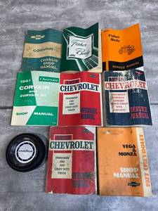 lot 49 image: Vintage Chevy and Fisher Body Shop & Service Manuals with Signs of Wear