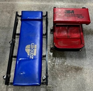 lot 88 image: Vintage Car Quest Mechanics Creeper and 3M Cushioned Shop Seat