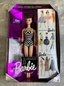lot 109 image: NOS Sealed 1959 Reproduction Barbie 35th Anniversary Edition Brunette Barbie Doll - some box wear