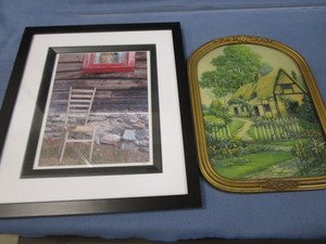 Garden Print Vintage Frame, Chair Print