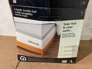 lot 211 image: Allswell 3 Sleep Cool ThermaGel Memory Foam Topper Infused with Graphite, King
