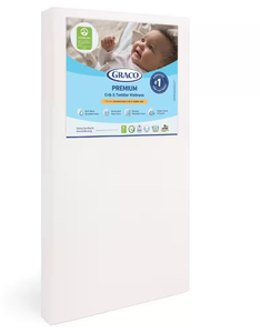 lot 112 image: Graco Premium White Foam Crib and Toddler Mattress