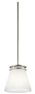 lot 137 image: Kichler Hendrik 8.75 Mini Kitchen Pendant in Brushed Nickel