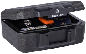 lot 203 image: SentrySafe Fireproof Money Safe with Key Lock