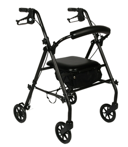 lot 204 image: Equate Rolling Walker for Seniors, Rollator with Seat and Wheels, Black, 350 lb Capacity