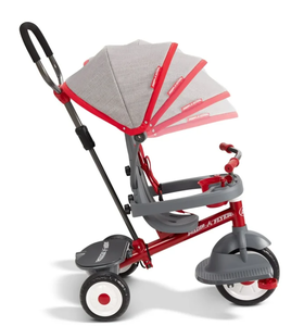 lot 213 image: Radio Flyer, 4-in-1 Stroll N Trike with Activity Tray, Red & Gray, Convertible Tricycle, Unisex