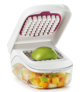 lot 326 image: LOT OF 3 OXO Softworks Stainless Steel Blade Vegetable Chopper with Easy Pour Opening