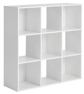lot 401 image: Mainstays 11 9-Cube Storage Organizer, White