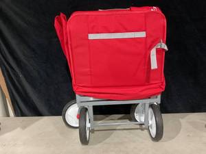 lot 303 image: Radio Flyer, 3-in-1 EZ Fold Wagon, Padded Seat with Seat Belts, Red