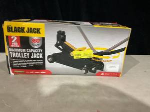 lot 304 image: Black Jack 2 Ton Trolley Jack with 360 Rotation Handle Black, T82016W
