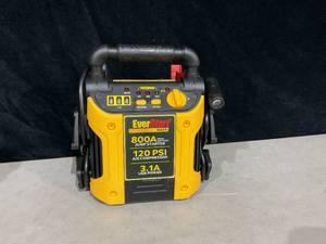 lot 316 image: EverStart Maxx 800 Peak Amp Jump Starter w 120 PSI Compressor, pivoting LED light, 3X USB ports