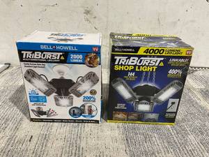 lot 165 image: LOT OF 2 BellHowell Tri Burst 4000 and 2000 Lumens Shop Lights