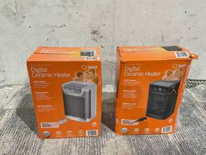 lot 175 image: LOT OF 2 Soleil Digital Ceramic Heater 1500W, Space Heaters for Inside,Portable Electric Heater for Home