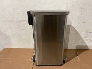 lot 240 image: Better Homes & Gardens 7.9 Gallon Slim Kitchen Step Trash Can, Stainless Steel Step Trash Can