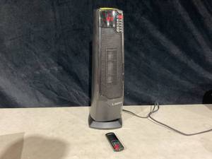 lot 353 image: Lasko 22 1500W Oscillating Ceramic Tower Space Heater with Remote, Black